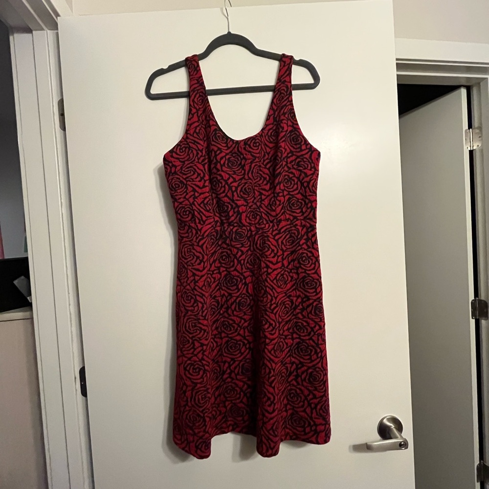 Charming Charlie Red and Black Rose Mini Dress